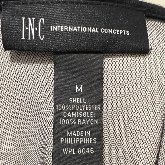 NWT INC Black Jubilant 2 piece Sheer Sequin Top with Built in Camisole, Size M - Picture 15 of 16